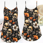 Skull Lover Spaghetti Strap Summer Dress SKU251